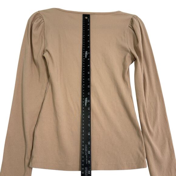 J. Crew Ribbed square neck Top Womens Sz M Minimalist Capsule Wardrobe Basic - Picture 5 of 9